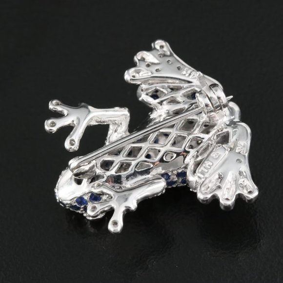 $4950 / NEW / Levian 3D Frog Pendant brooch / Diamond, Sapphire & Ruby - Picture 5 of 6